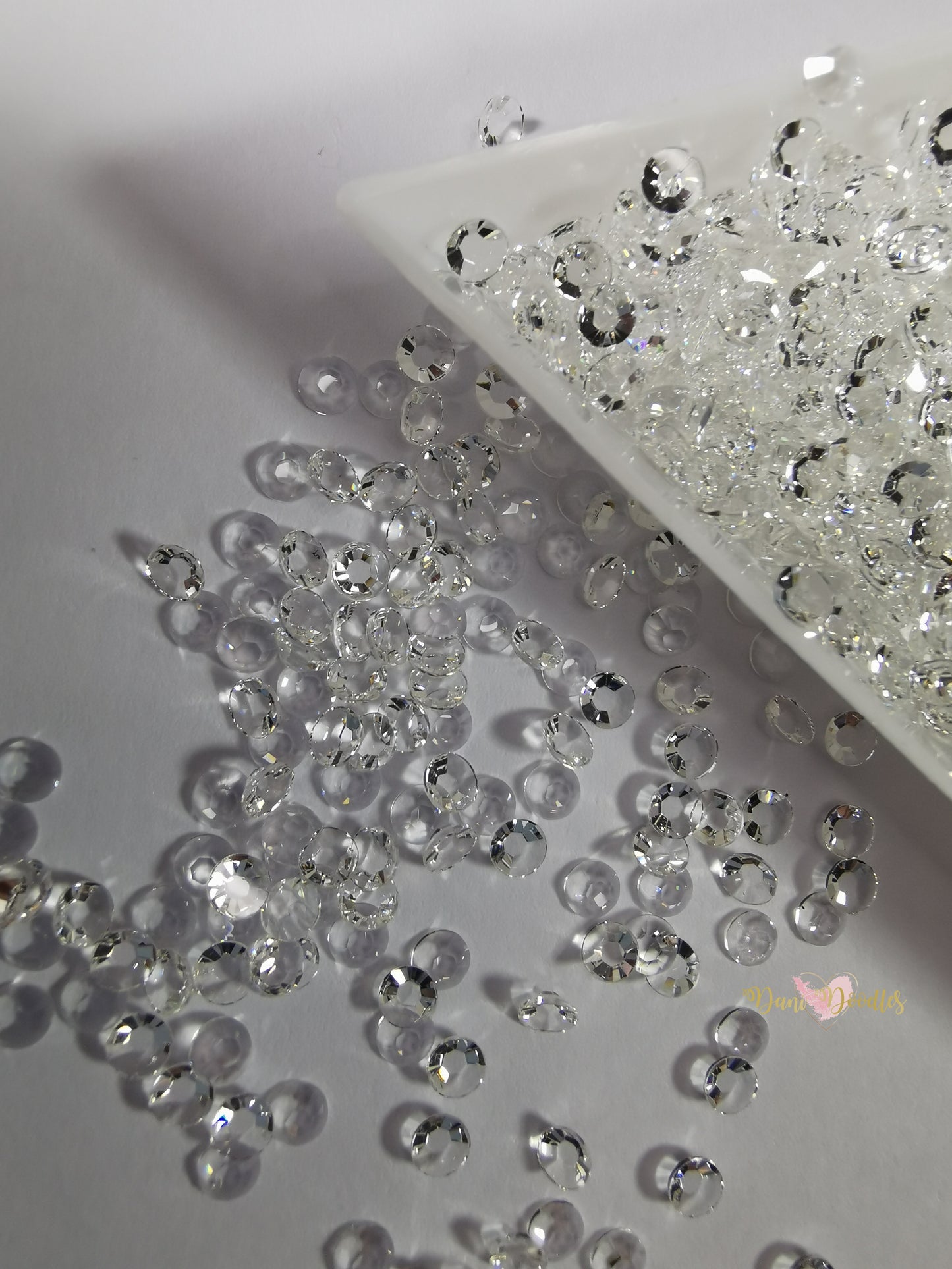 Clear Flatback Multifaceted Gems, 3mm