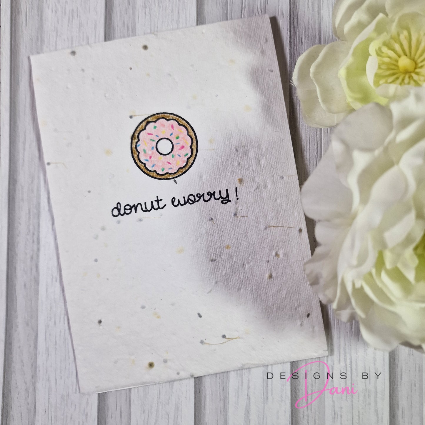 Wildflower Handmade Card - Donut Worry