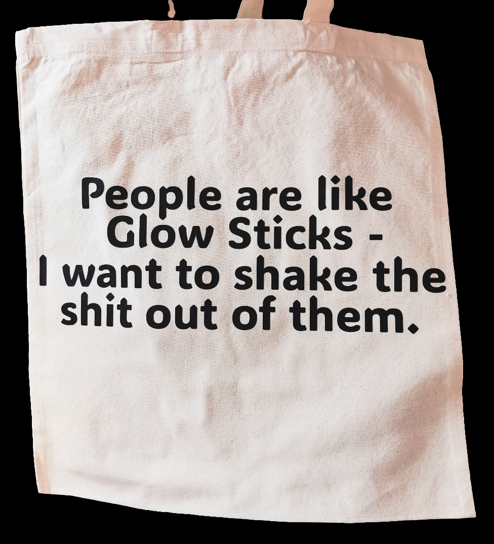 *SECONDS* LGBTQ Friendly Natural Cotton Shopping Bag - People Are Like Glow Sticks