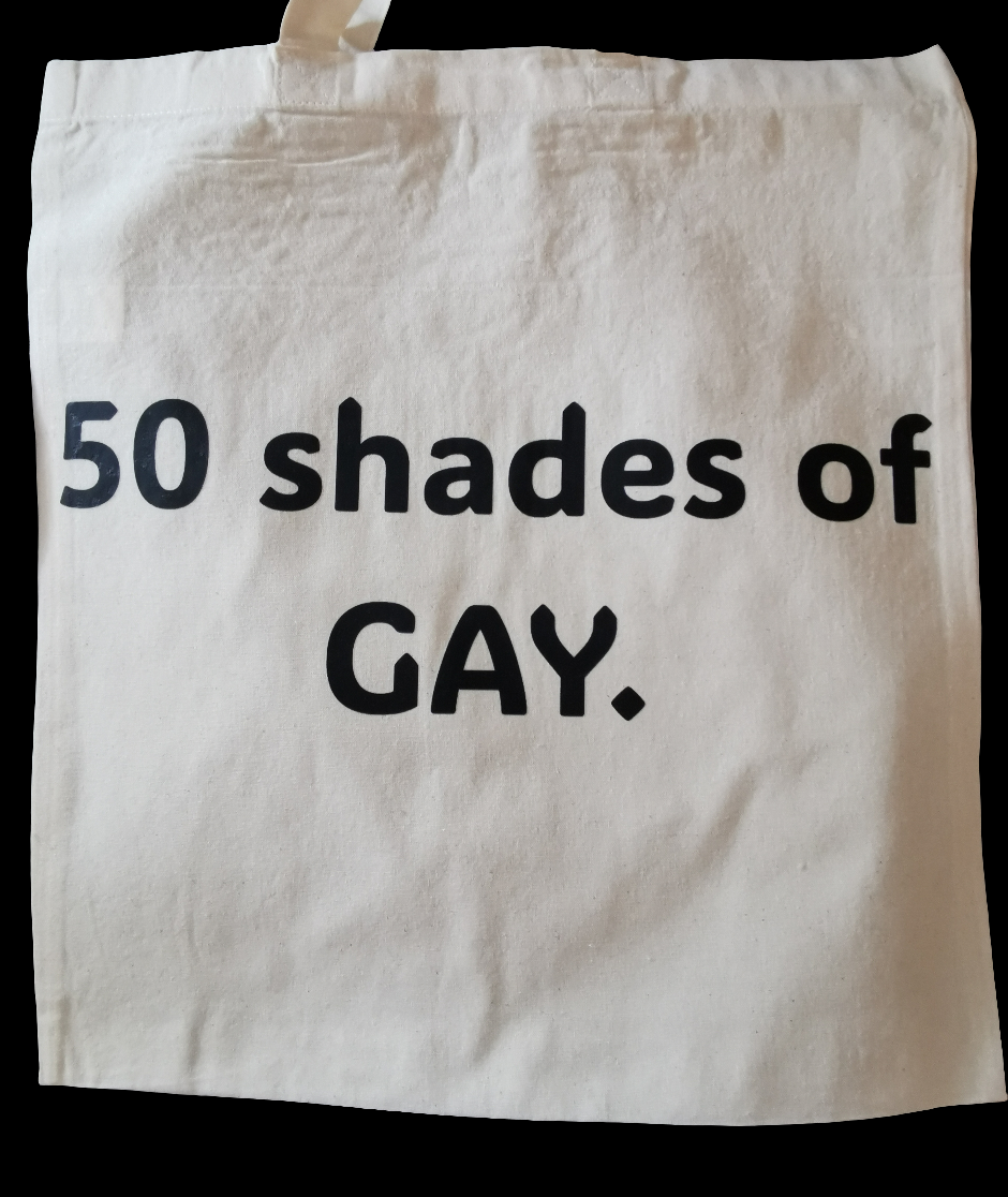 *SECONDS* LGBTQ Friendly Natural Cotton Shopping Bag - 50 Shades Of Gay