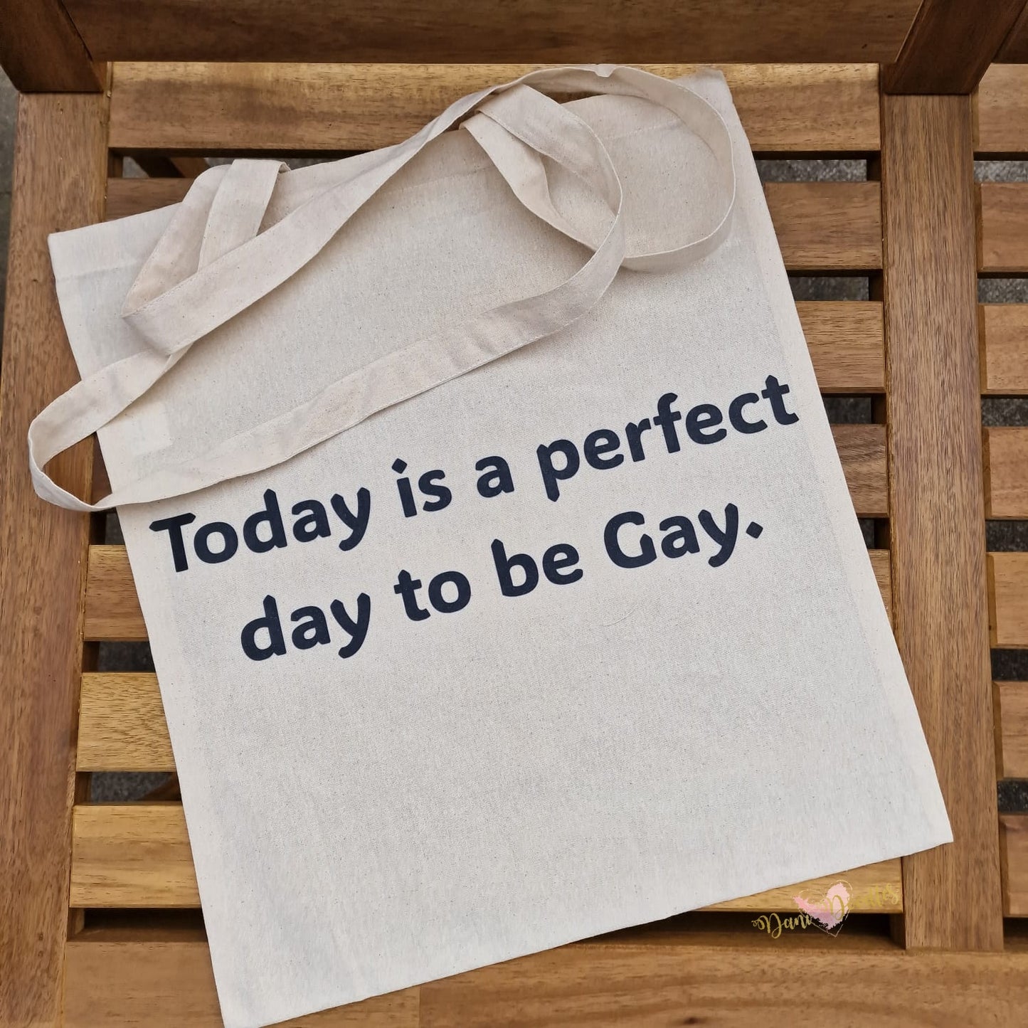 LGBTQ Friendly Natural Cotton Shopping Bag - Perfect Day To Be Gay
