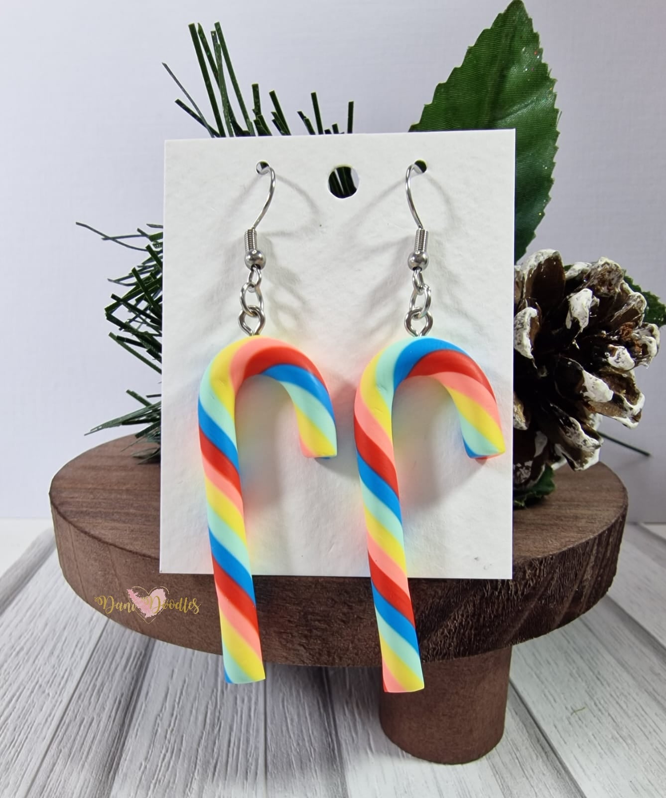 Earring pair Candy Cane (select colour)