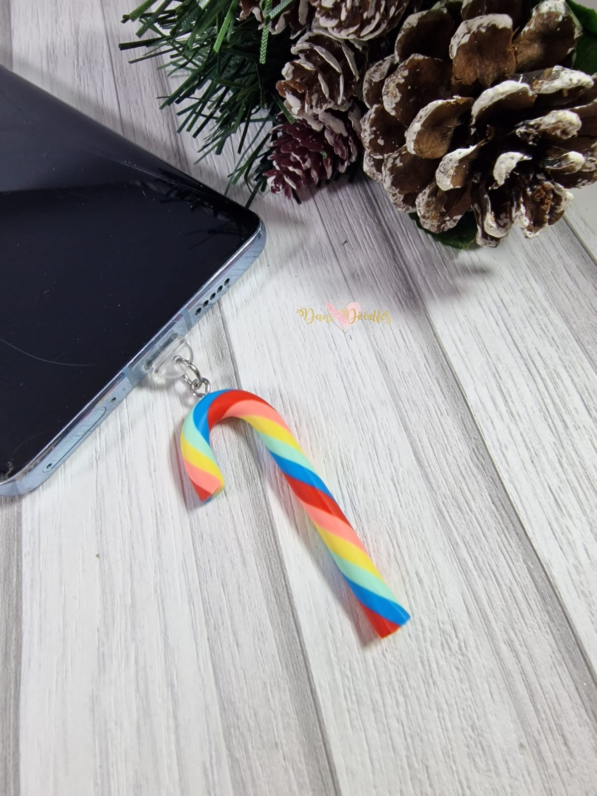 Mobile Phone Dust Plug Candy Cane