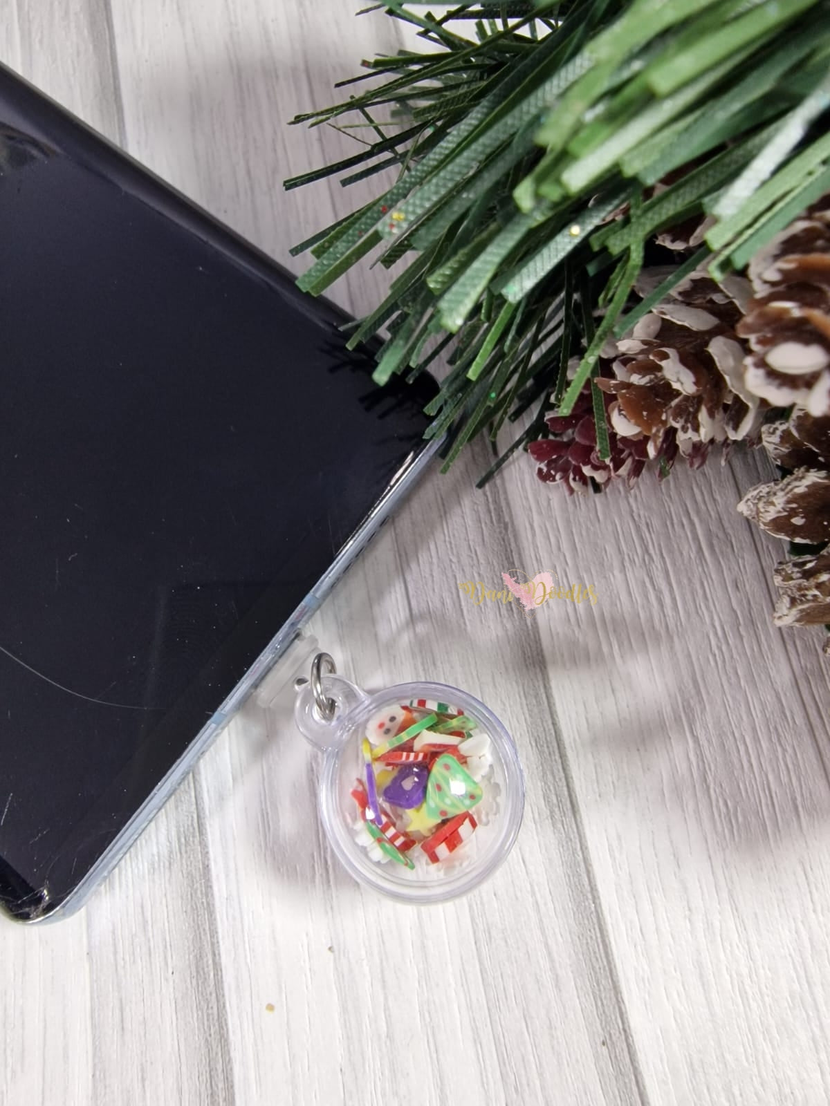 Filled Bauble Mobile Phone Dust Plug
