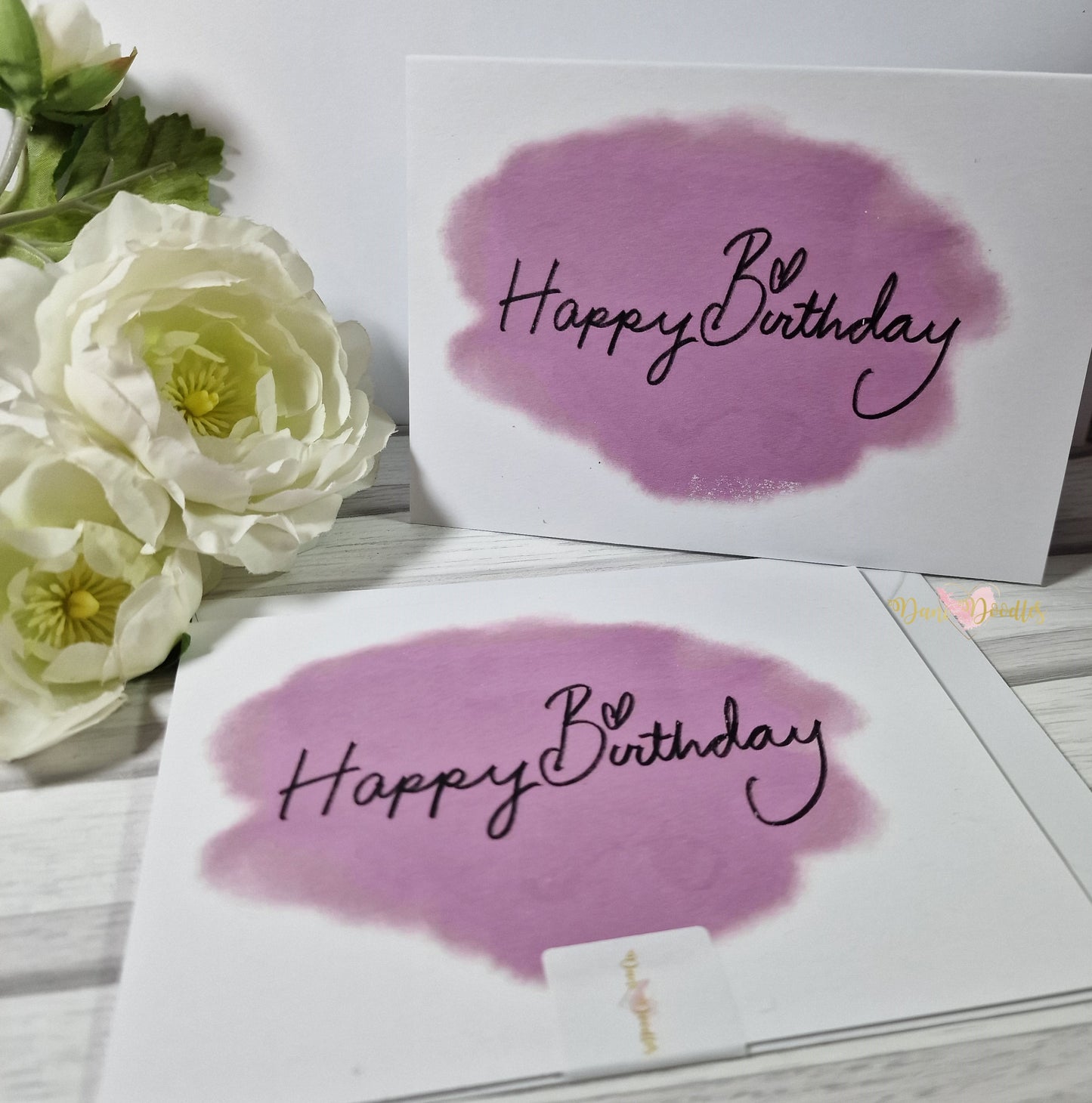 Printed Greeting Card Happy Birthday Pink Haze