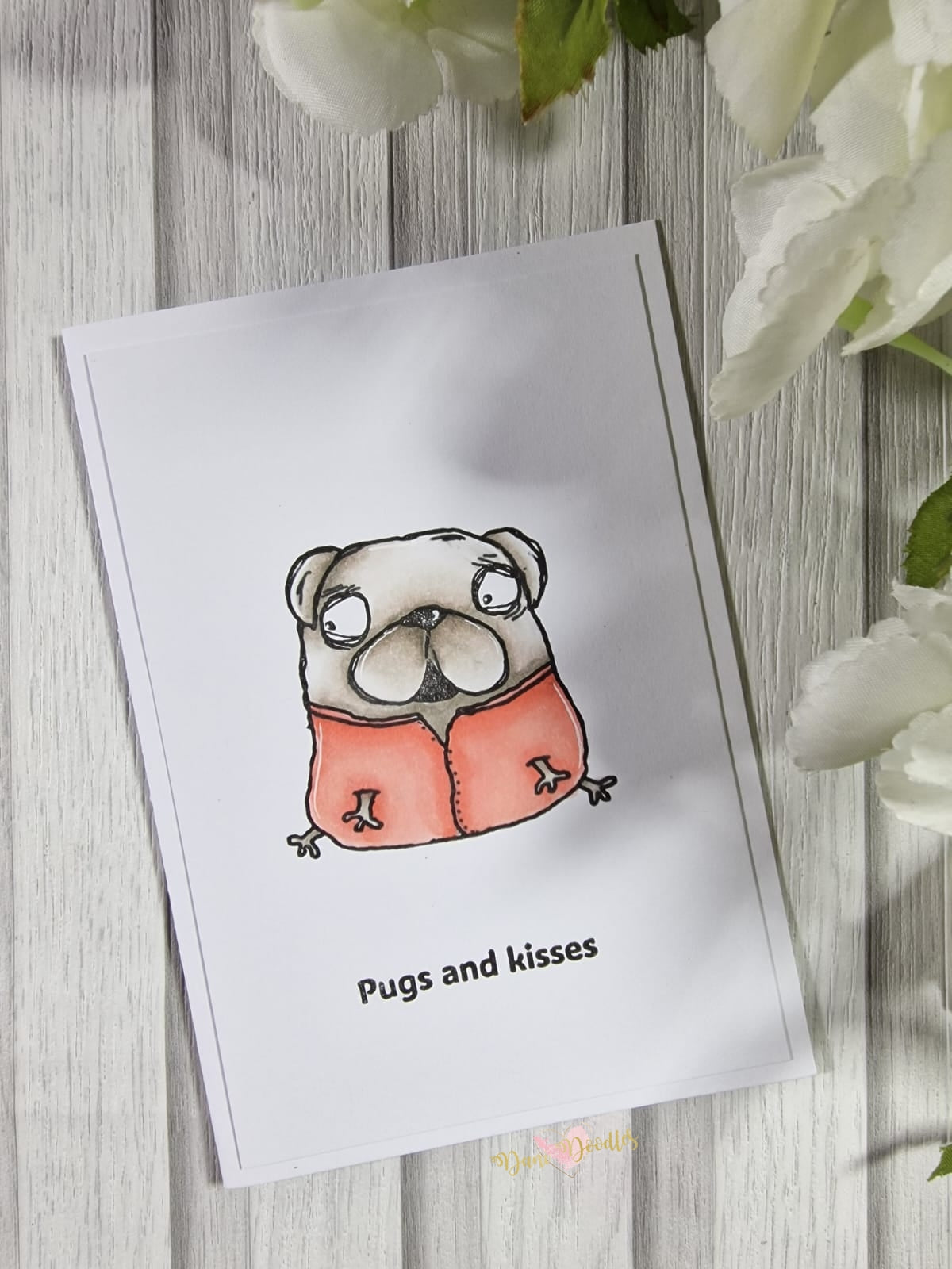 Handmade Card Pugs and Kisses