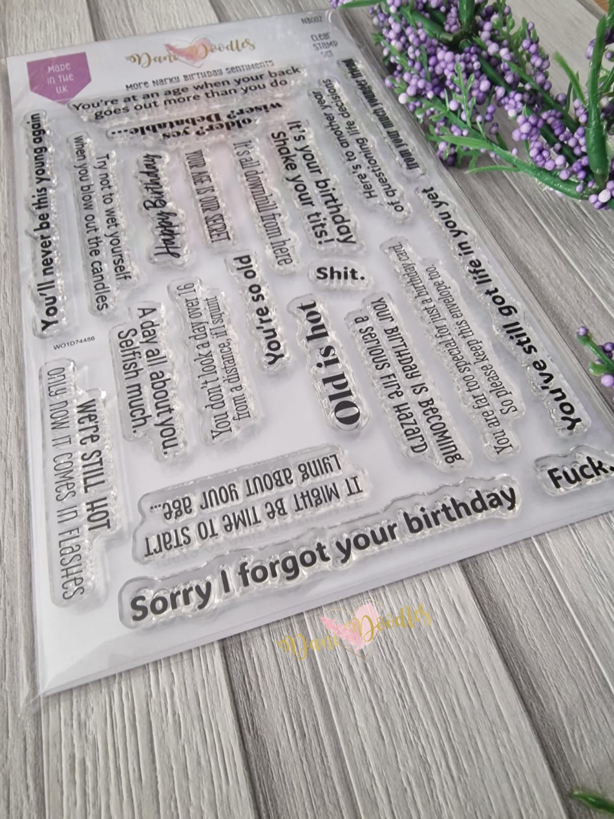 More Narky Birthday Sentiments a6 stamps