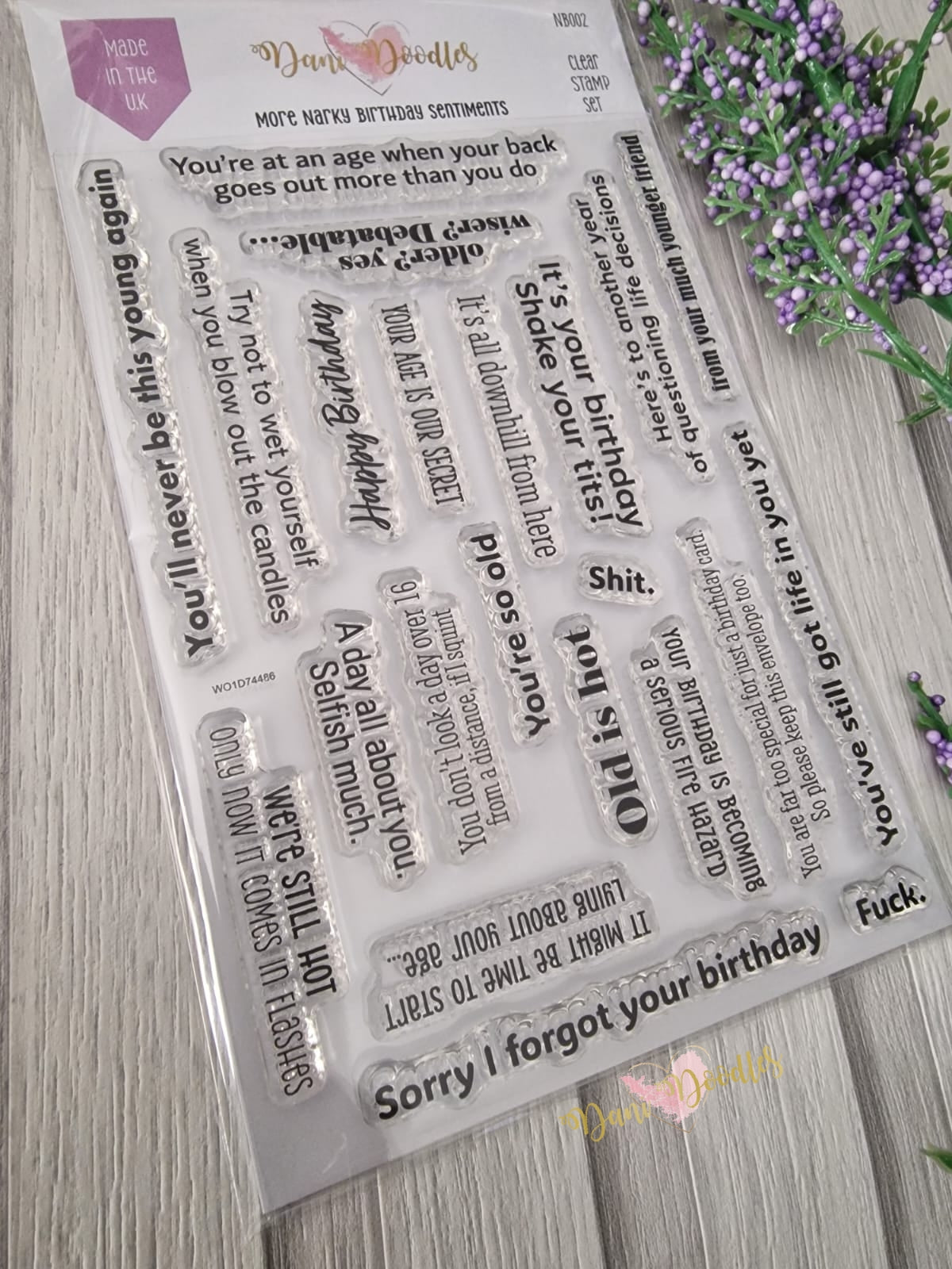 More Narky Birthday Sentiments a6 stamps