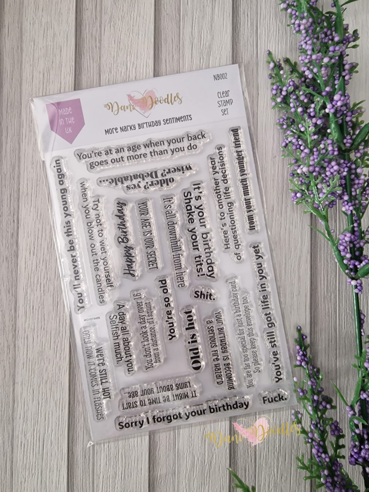 More Narky Birthday Sentiments a6 stamps