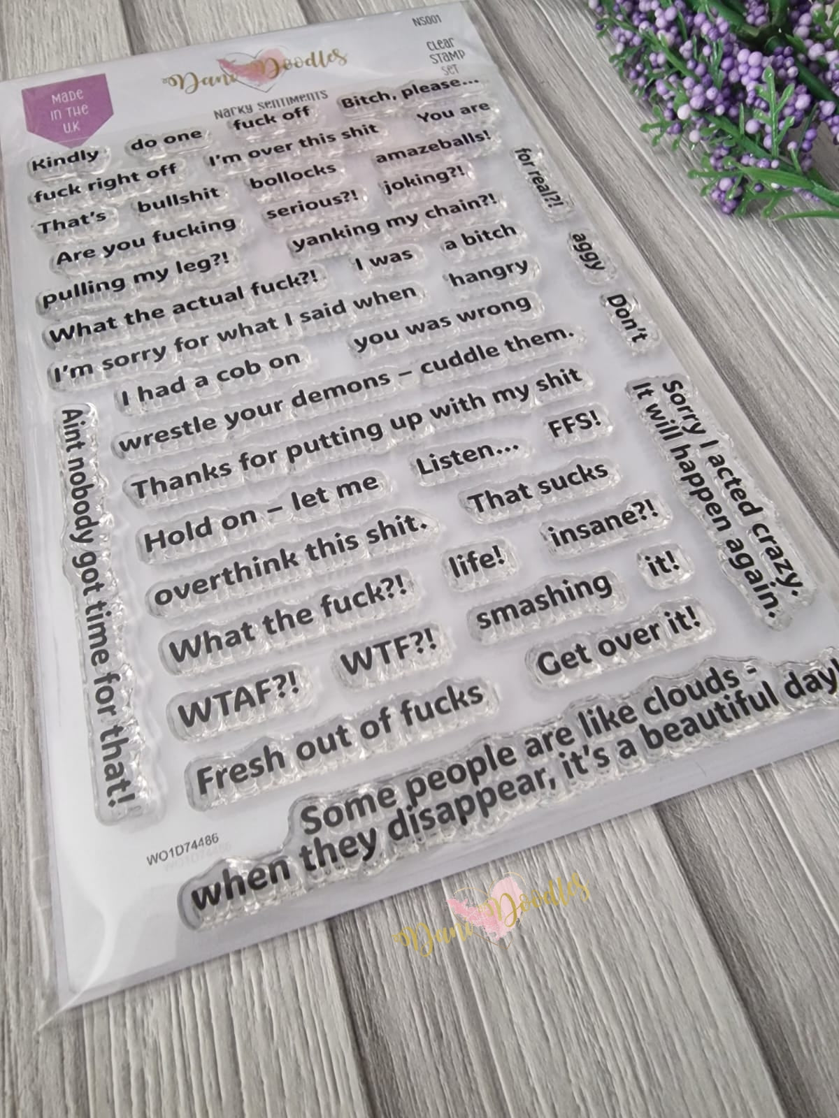 Narky Sentiments a6 stamps