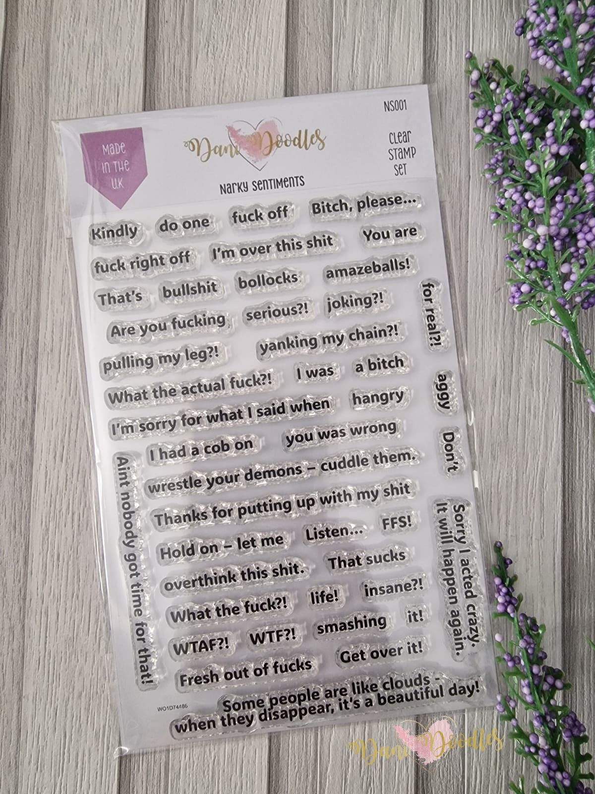 Narky Sentiments a6 stamps