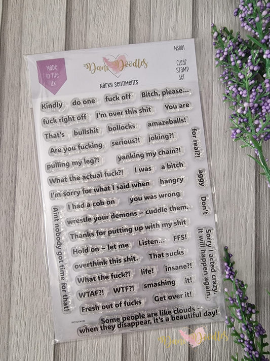 Narky Sentiments a6 stamps
