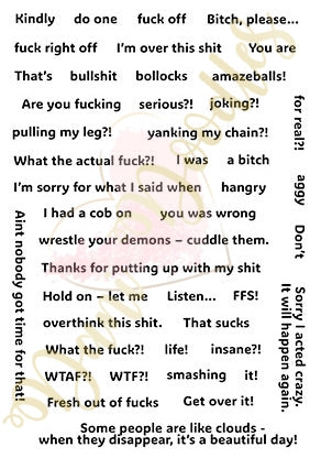 Narky Sentiments a6 stamps