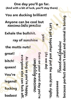 Naughty Affirmations Part 1 - a6 stamps