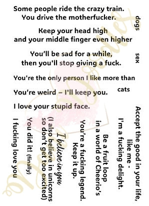 Naughty Affirmations Part 2 -  a6 stamps