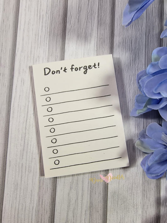 Memo Pad 'Don't Forget' with bullet points