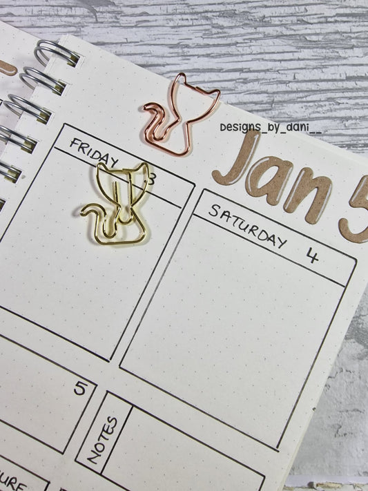 Cat shaped paperclips - choose colour option