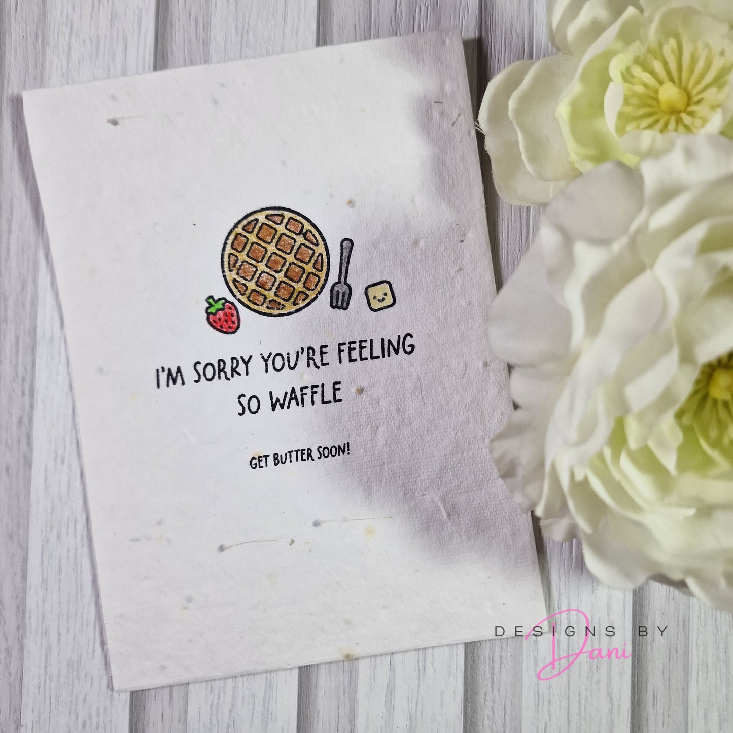 WiIdflower Handmade Card - Waffle