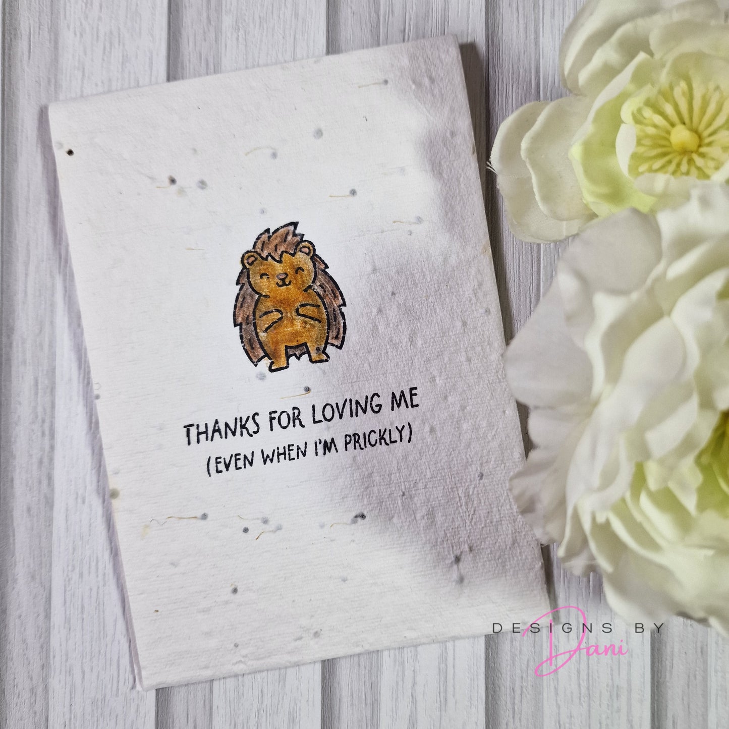 Wildflower Handmade Card - Thanks For Loving Me