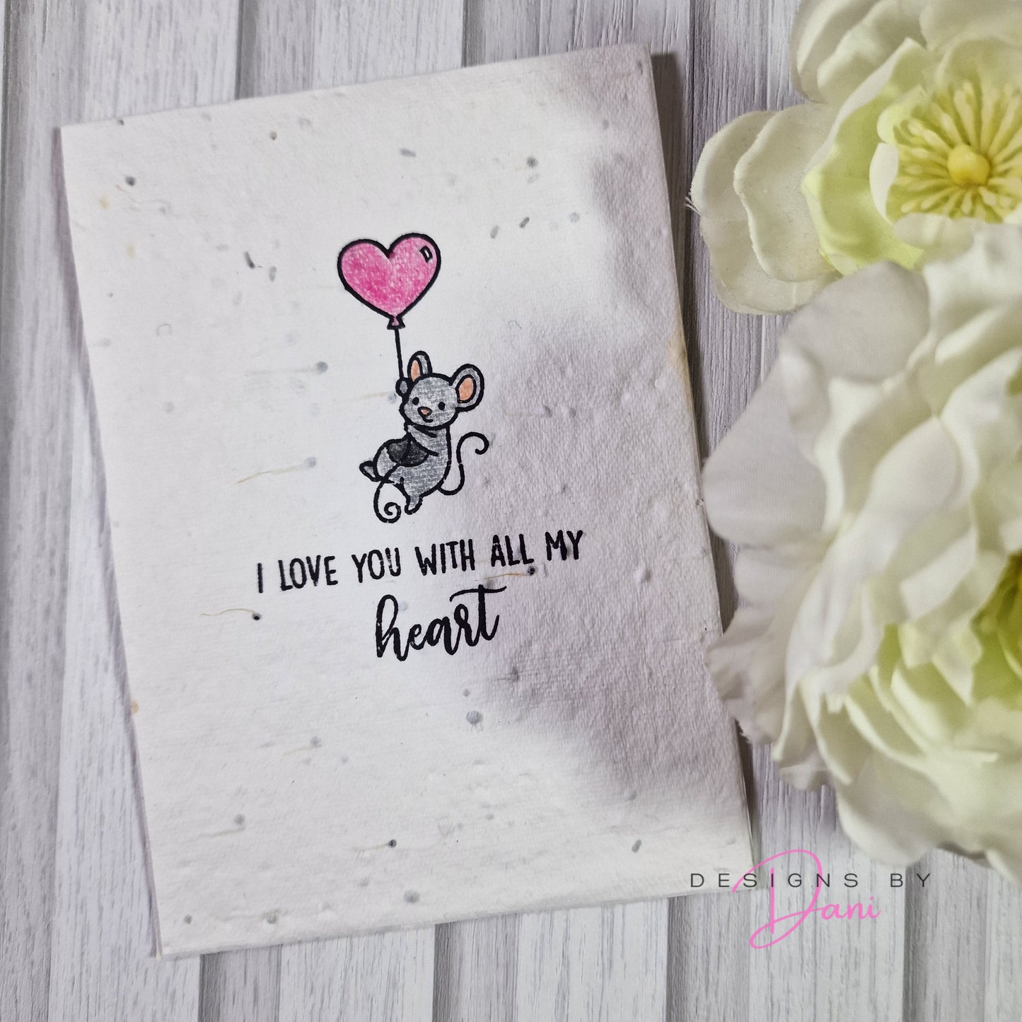 Wildflower Handmade Card - I Love You