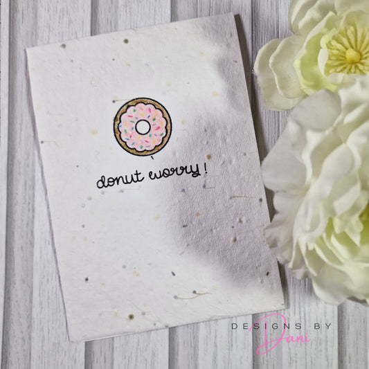 Wildflower Handmade Card - Donut Worry