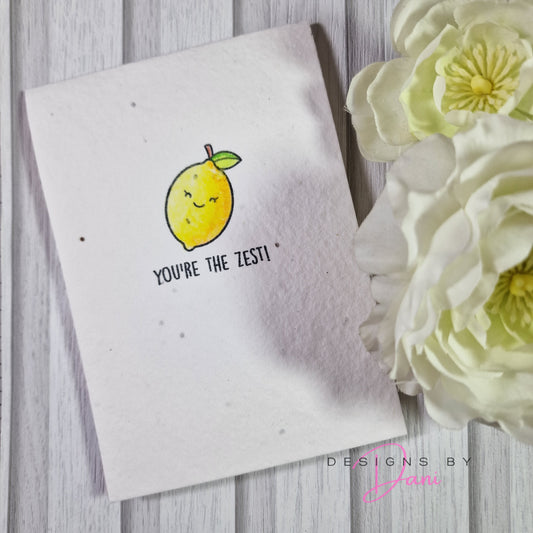 Wildflower Handmade Card - Zest