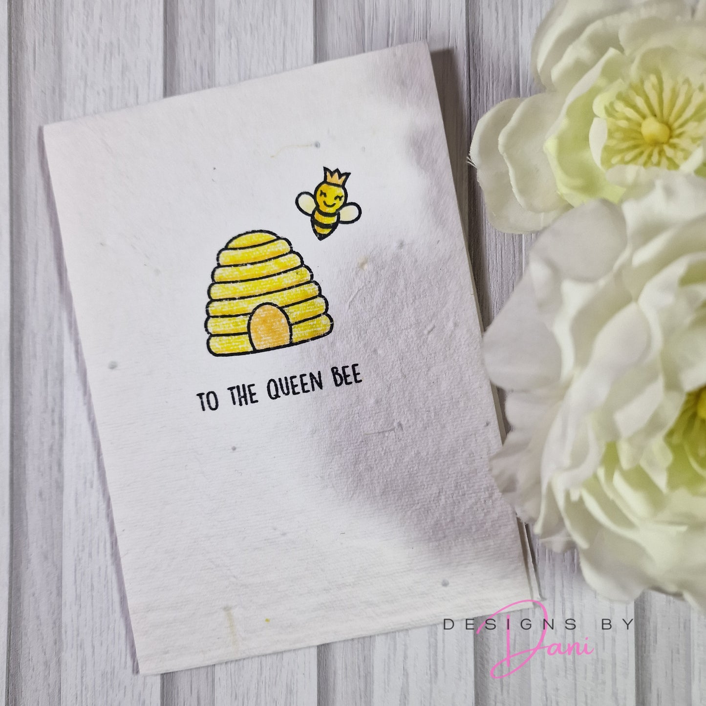 Wildflower Handmade Card - Queen Bee