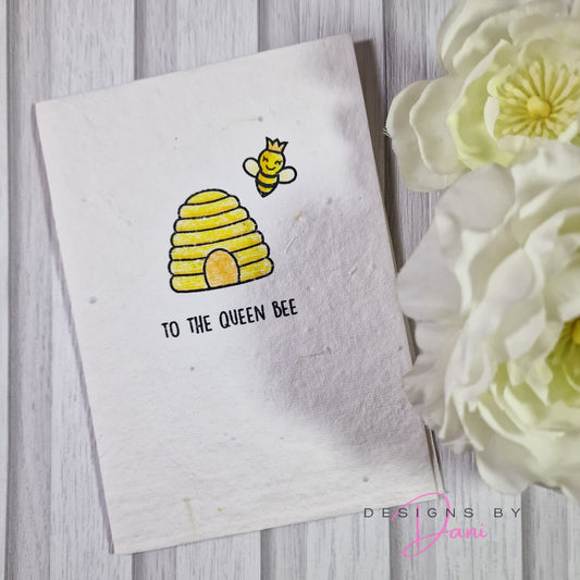 Wildflower Handmade Card - Queen Bee