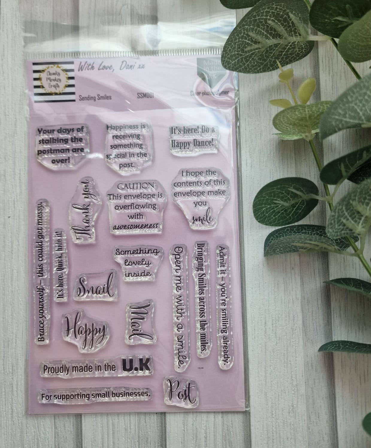 Sending Smiles a6 stamps