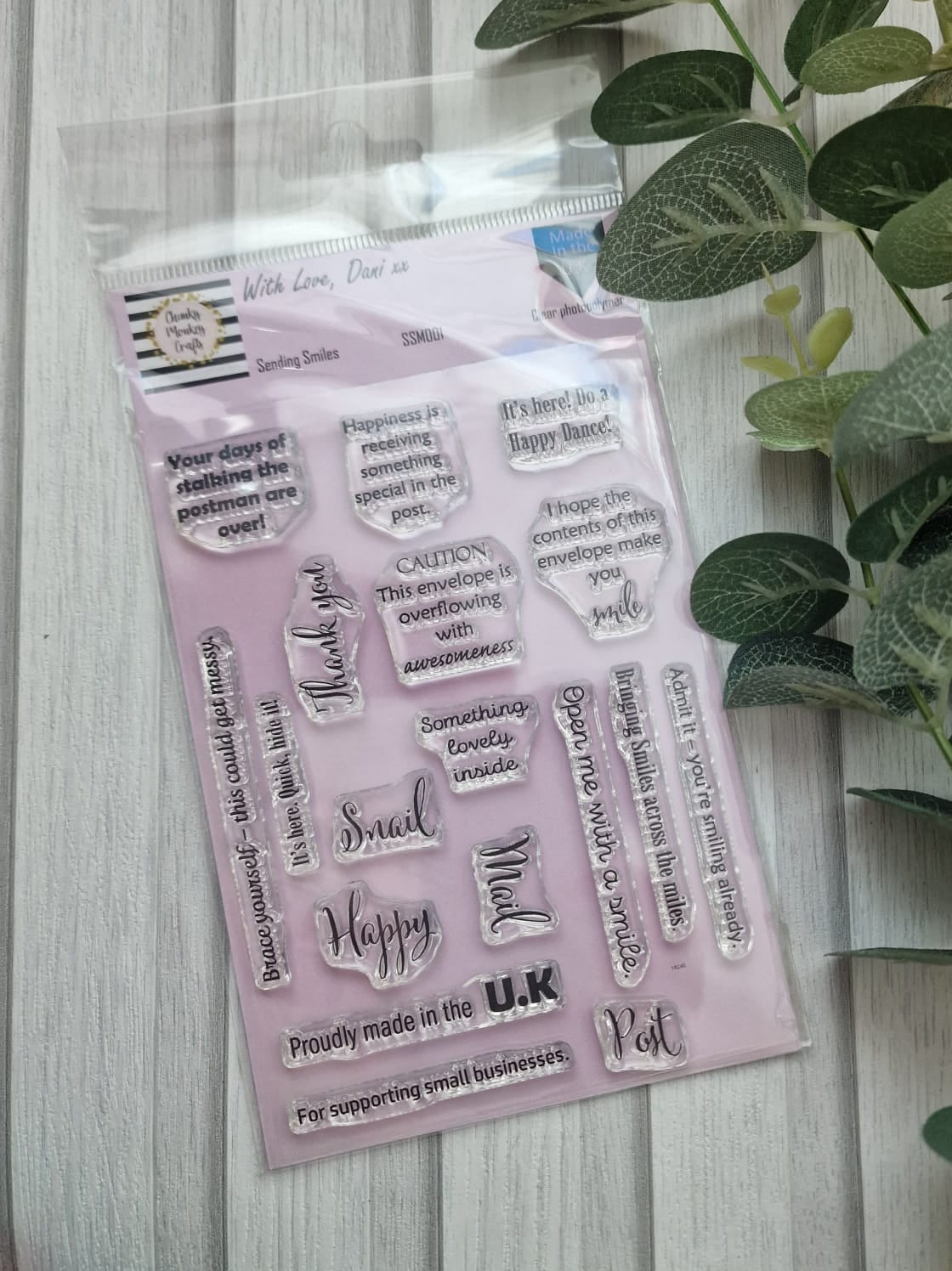 Sending Smiles a6 stamps