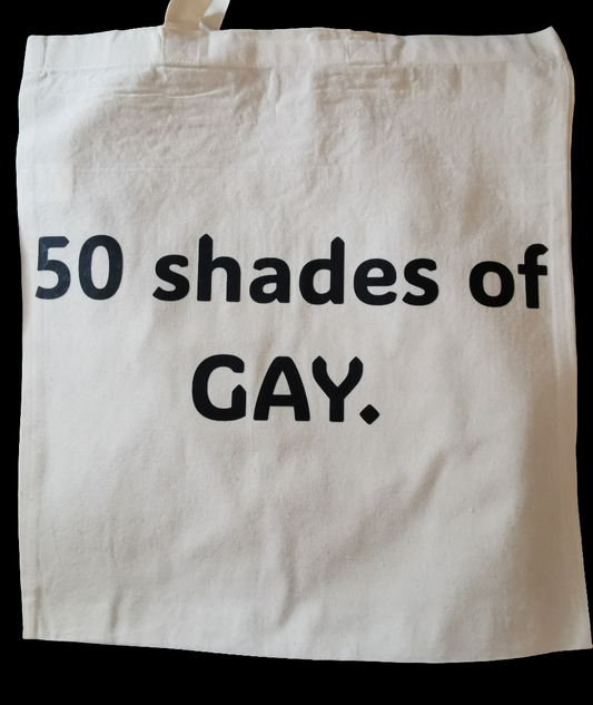 *SECONDS*  LGBTQ Friendly Natural Cotton Shopping Bag - 50 Shades Of Gay
