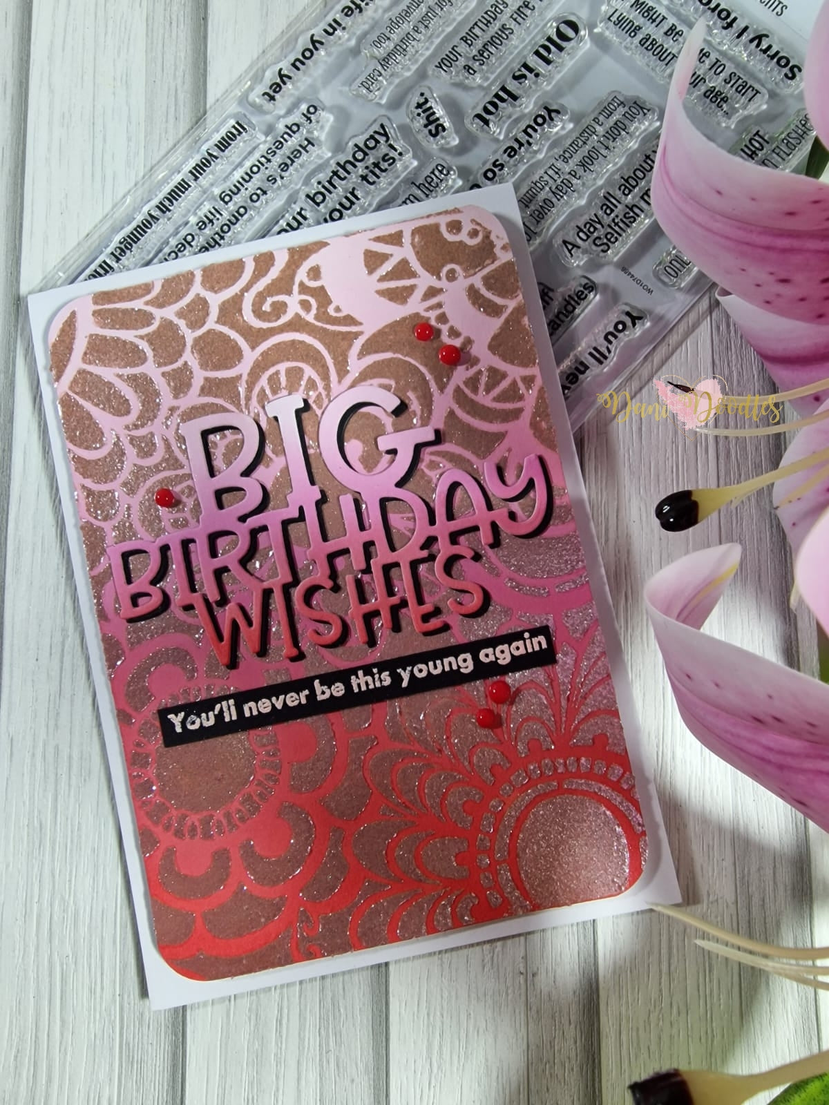 More Narky Birthday Sentiments a6 stamps