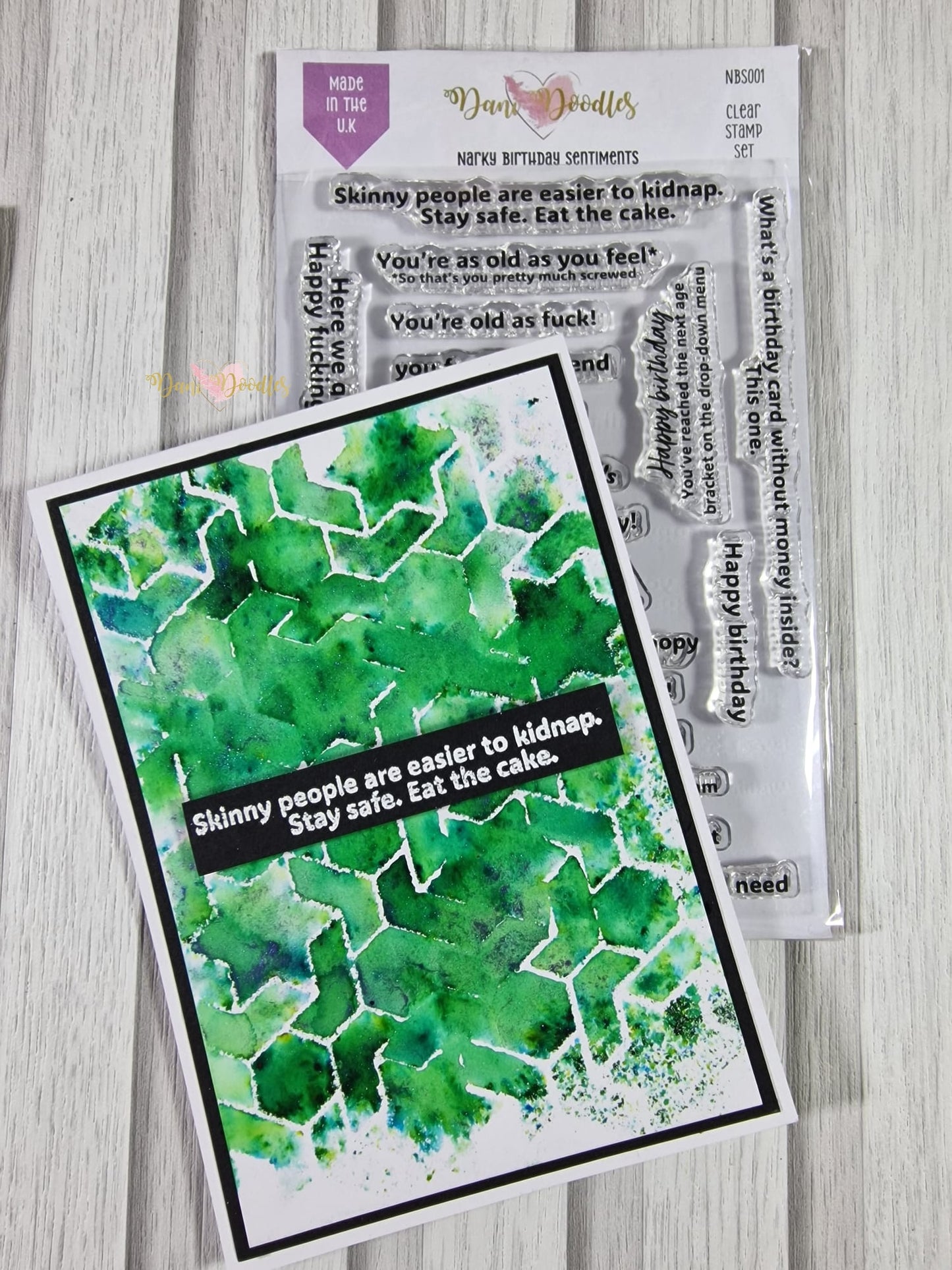 Narky Birthday Sentiments a6 stamps