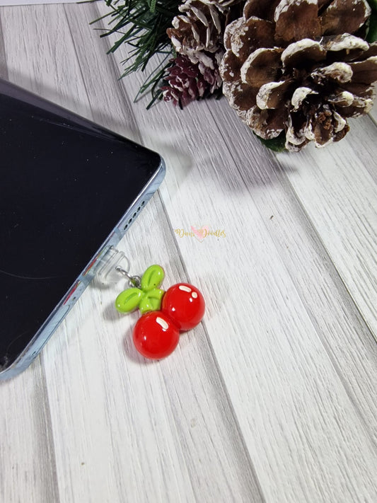 Mobile Phone Dust Plug Cherry resin