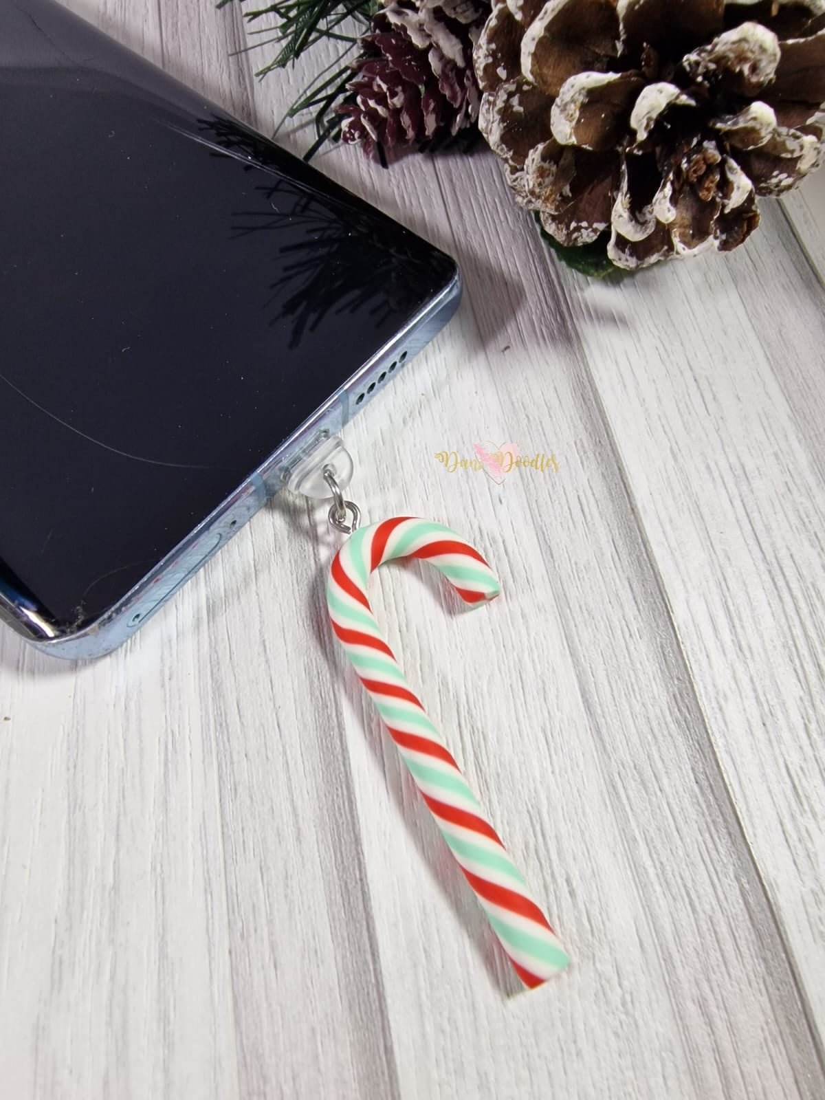 Mobile Phone Dust Plug Candy Cane