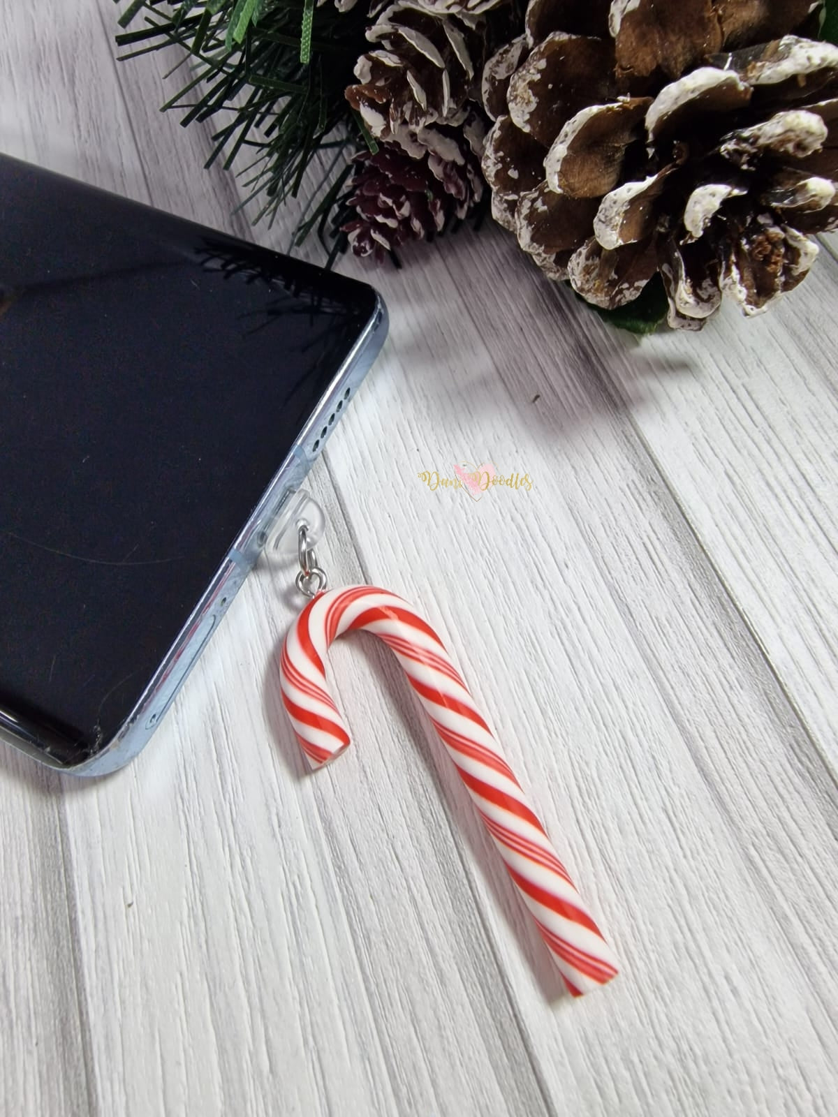Mobile Phone Dust Plug Candy Cane
