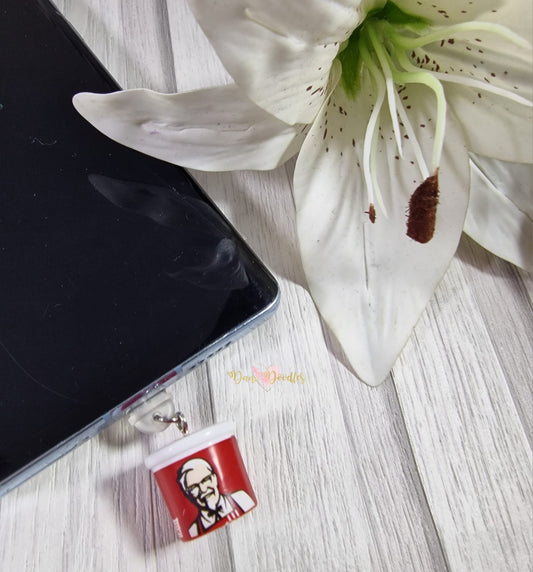 Fast Food Bucket Mobile Phone Dust Plug