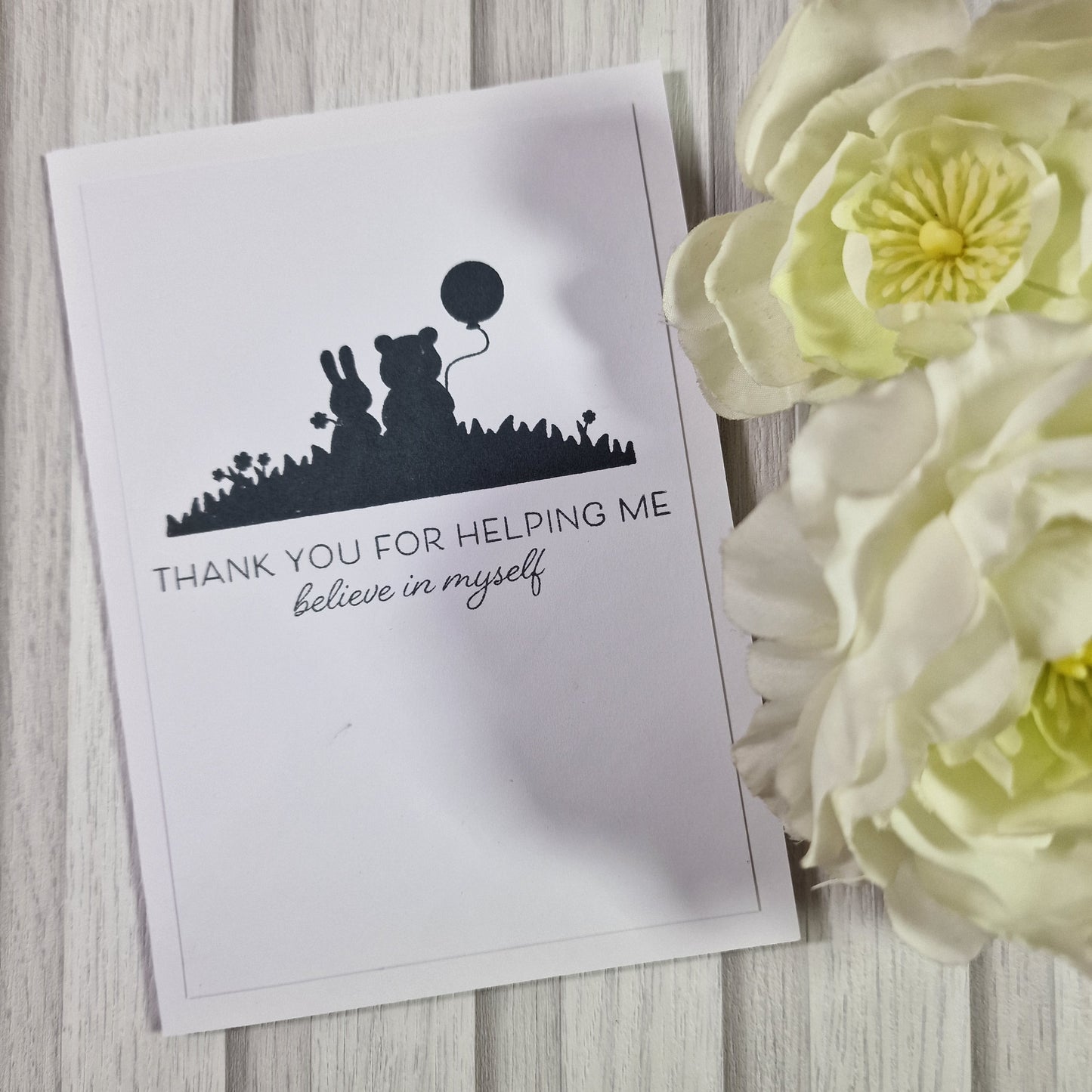 Silhouette Handmade Card - Thanks For Helping me Believe In Myself