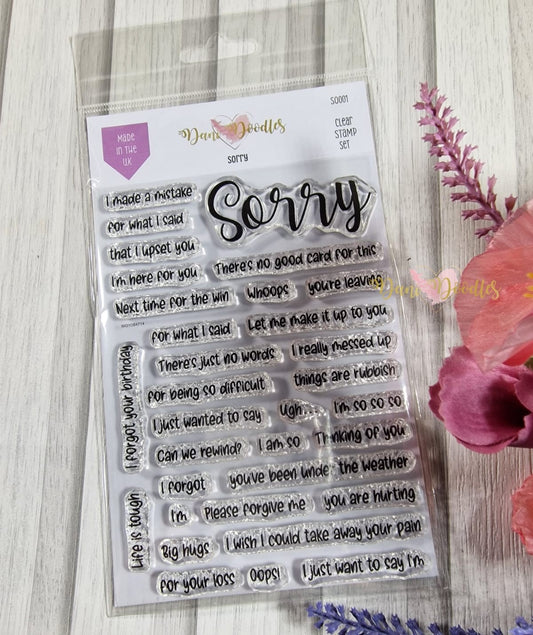 Sorry a6 stamp set